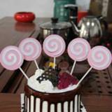 👉 Lollipop roze active 2-pack Cake Insert Ice Cream Dessert Tafeldecoratie (roze)