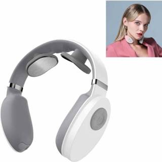 👉 Massager active UDV Smart Schouder- en cervicale wervelkolom Heet kompres Electric Wave Pulse Neck Protector, Kleur: Helder maanwit