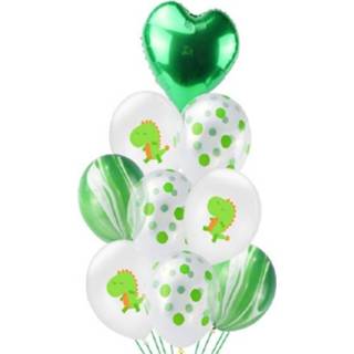 Dinosaurus groene active Verjaardagsfeestje Latex Pailletten Ballon Feestsfeer Decoratie Set, Stijl: Agaat Boeketcombinatie