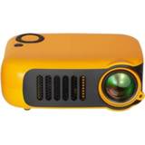 👉 Projector geel active TRANSJEE A2000 320x240P 1000 ANSI Lumens Mini Home Theatre HD digitale projector, stekkertype: EU-stekker (geel)