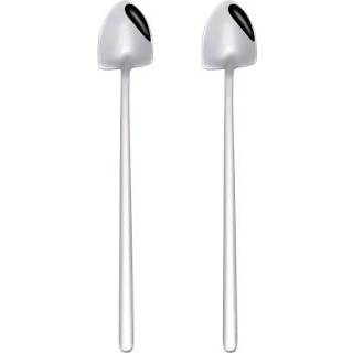 👉 Lepel zilver active 2 STUKS Roestvrijstalen Creatieve Koffielepel Bar Ijslepel Vergulde Lange Roerlepel, Stijl: Spitse Lepel, Kleur: