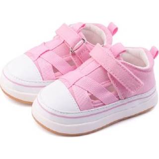 👉 Roze 18 active baby's jongens meisjes Ademende baby-peuterschoenen voor en meisjes, zachte canvasschoenen, maat: (roze)