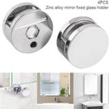 Alloy 4 Pcs Glass Clamp Bathroom Mirror Clips Zinc Clip Shelf Support Brackets Holder DTT88