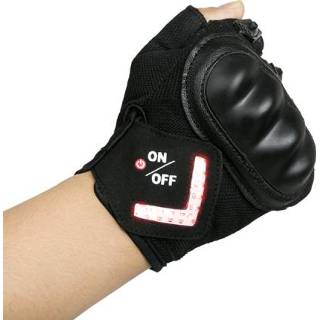 👉 Handschoenen zwart l active met automatische inductie-richtingaanwijzers, voor waarschuwingslicht, kleur: (L)