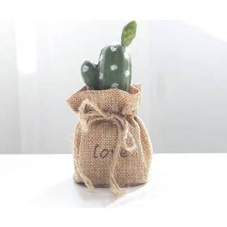 👉 Ornament linnen active Simulatie Cactus Plant Ingemaakte Letters Desktop Ornamenten (Cactus A)