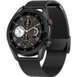 👉 Smartwatch zwart active L19 1,28 inch kleurenscherm smartwatch, IP68 waterdicht, stalen horlogeband, ondersteuning voor Bluetooth-oproep / hartslagbewaking bloeddrukbewaking bloedzuurstofbewaking slaapbewaking (zwart)