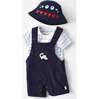 👉 Dinosaurus marineblauw 66 active jongens korte mouw + slabbetje tweedelig pak (kleur: marineblauw, maat: 66)