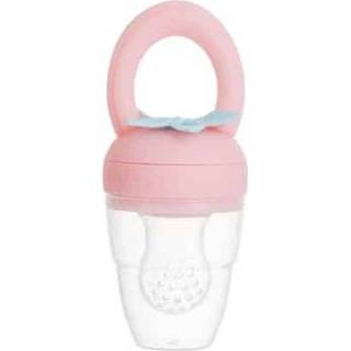 👉 Speen roze siliconen l active baby's 3 STKS Baby Fruit en Groente Fopspeen Bijtzak Bijtring (L Roze)