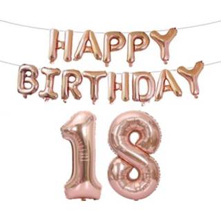 👉 Aluminiumfolie rose goud groot active Verjaardag decoratie ballon 40 inch aantal set, stijl: 18 (rose goud)