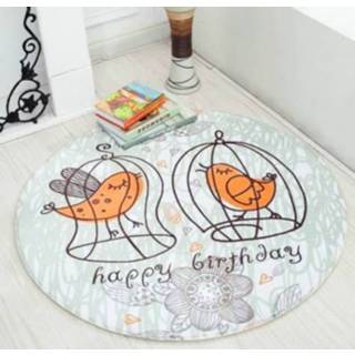 👉 Tapijt active baby's Schattig handgeschilderd dier ronde mat stoel kussen baby kruipen vloermat pad, maat: diameter 90 cm (jungle vogel)