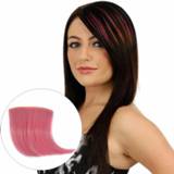 👉 Pruik roze active 5 STKS Kleurverloop Onzichtbare Naadloze Haarverlenging Stuk Steil Haar Kleur Pony Haarstuk (Donkerroze)