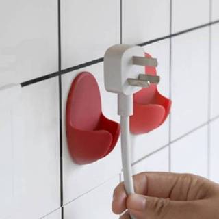 👉 Netsnoer rood active 2 STUKS Plug Hook No Trace Home Paste Opberghaak (rood)