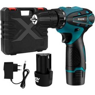 👉 Schroevendraaier plastic active HILDA Elektrische boor Draadloze Lithiumbatterij Mini Elektrisch gereedschap, EU-stekker, Model: 12V met doos