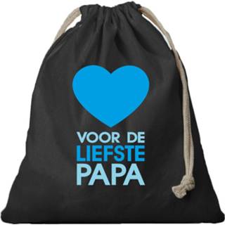 👉 Cadeautas zwart canvas volwassenen 1x cadeautasje/ vaderdag tasje Liefste Papa met koord 25 x 30 cm