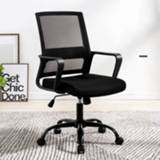 👉 Bureaustoel zwart active TO-329 Computerstoel Thuisrugstoel Comfortabele eenvoudige frame Glijdende rolstoel (zwart)
