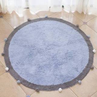 👉 Katoenen tapijt blauw active kinderen Ronde bal Huishoudelijke kindermat deurmat, diameter: 1,2 m (blauw)
