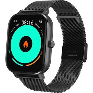 👉 DT35 + 1,75 inch kleurenscherm smartwatch IP67 waterdicht, stalen horlogeband, ondersteuning voor Bluetooth-oproep / hartslagbewaking / bloeddrukbewaking / bloedzuurstofbewaking / slaapbewaking (zwart)