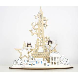 👉 Ornament hout active 2 Packs Kerst Creatief Beschilderd DIY Zelfgemaakte Decoratieve Ornamenten (Angel Tower)