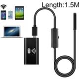 👉 Vaste kabel zwart active F99 HD mobiele telefoon-endoscoop, 8 mm waterdichte buis-endoscoop, wifi-versie, kabel, lengte: 1,5 m (zwart)