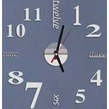👉 Wandklok acryl zilver active Lovelife WC37130 Engels digitale DIY stereo Wall Stick Clock (zilver)