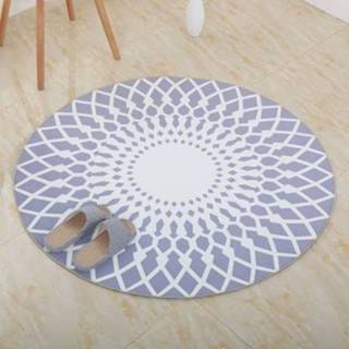 👉 Tapijt antislip active Modern Huis Rond Eenvoudig Print Geometrisch Patroon Zacht Tapijt, Afmeting: 60cm (Geometrie 1)