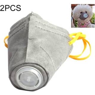 👉 Anti-condens grijs s active 2 STUKS Ademend PM2.5 Beschermend snuitmasker voor honden Stofdicht gezichtsmasker, maat: 24 cm x 8 (grijs)