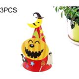 👉 Hoed rode papier active kinderen 3 STKS Halloween Levert Cartoon Verkleedspeelgoed (Rode pompoen)
