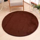 👉 Carpet antislip active kinderen KSolid Round Soft Fleece Mat Area Rug Kids Bedroom Deurmatten, Afmeting: Diameter: 100cm (Koffie)