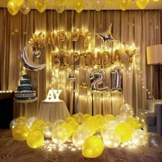 👉 Aluminiumfolie active Verjaardagsfeestje Layout Brief Ballon Decoratieset (Stijl Drie)