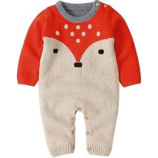 👉 Rompertje active jongens meisjes en Cartoon Fox Knit Romper (Kleur: Mika Maat: 90cm)