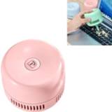 👉 Stofzuiger roze active Draagbare mini desktop puin schoonmaken student opladen draadloze handheld toetsenbordreiniger (roze)