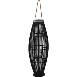 👉 Lantaarnhouder zwart bamboe active hangend 95 cm 8718475620600