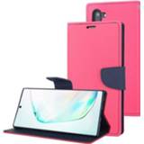 👉 Dagboek rood rose active Voor Galaxy Note 10 MERCURY GOOSPERY FANCY Horizontale Flip lederen tas met houder&kaartsleuven&portemonnee (Rose Red)