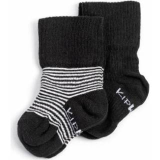 👉 Sock katoen mix wit pasgeborene jongens zwart KipKep Stay-On Socks 2-Pack Black -n- White Striped 8718182142457