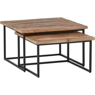 👉 Salontafel bruin mangohout Laos set vierkant big
