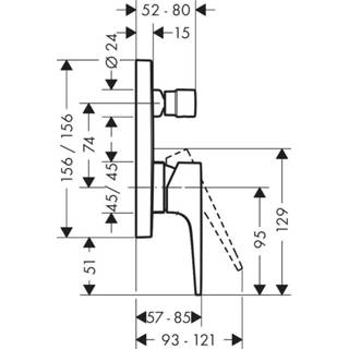 Inbouw badkraan zwart mat Hansgrohe Metropol afbouwdeel v. met omstel 32545670 4059625231807