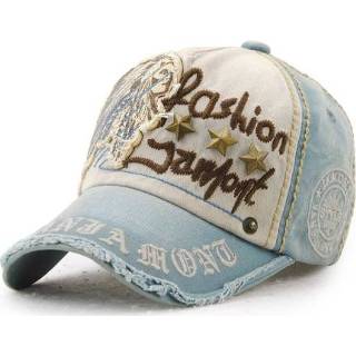 👉 Zonnehoedje active Jamont 9909 Zonnehoed Stervorm Klinknagel Casual Letters Baseballcap Outdoor Pet, Maat: One Size (Denim)