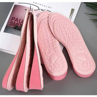 👉 Inlegzool roze EVA active mannen vrouwen 2 paar massage innerlijke verhoging inlegzolen en ademende sport verhogende schoenen volledige pad, maat: 39-40 (roze 3,5 cm)