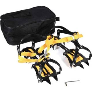 👉 Steel 10 Teeth Crampons Mountaineering Cleats , Stainless Snow Grips with Storage Bag Hexagonal Wrench Traction Spikes