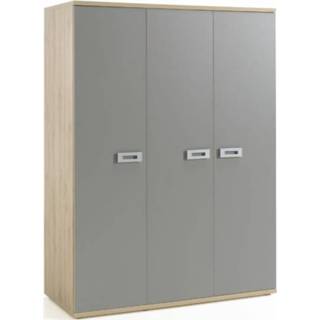 👉 Grijs melamine 3-deurskast Tonnie