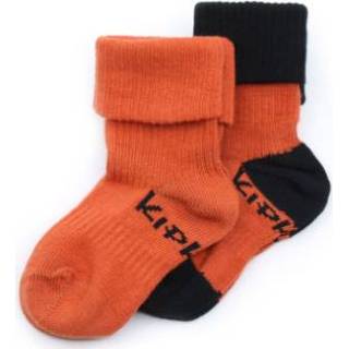 👉 Sock katoen mix oranje jongens pasgeborene KipKep Stay-On Socks 2-Pack Rusty Spice 8718182142952