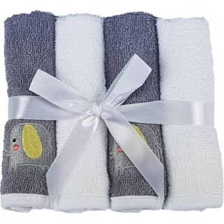 👉 Washandje grijs meisjes HÜTTE & CO washandjes 4-pack 4002841019414