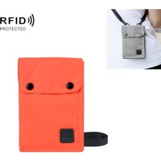 👉 Telefoontas oranje nylon active Antimagnetische RFID Hangende nek paspoorttas Waterdichte opslag Mobiele wijzigen (oranje)