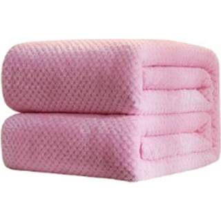 👉 Deken roze flanellen active Dikker Effen kleur Mesh Ananas Koraal Fleece Airconditioning Sofa Cover Winter Warm Lakens Easy Wash Faux Fur Dekens, Grootte: 150x200cm (roze)