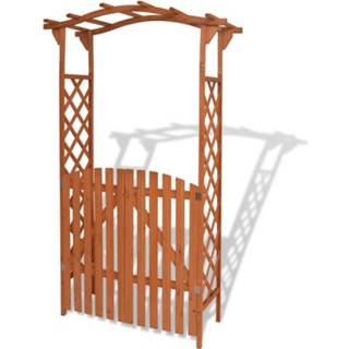 👉 Tuinboog hout active met poort 120x60x205 cm massief 8718475508311