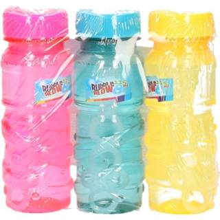 👉 Gekleurde bellenblaas flesjes 12 stuks 115ml roze/blauw/geel