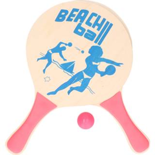 👉 Houten beachball set roze