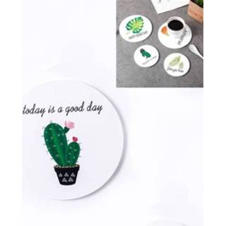 👉 Placemat antislip l active 25 STKS Ronde Cartoon Anti-brandwonden Coaster Creatieve Isolatiemat Leuke Placemat, Maat: (Prickly Pear)