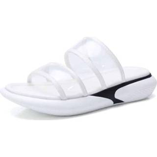 👉 Pantoffels transparante wit antislip 39 active vrouwen Lichtgewicht casual Slijtvaste gelei eenvoudige sandalen voor dames (kleur: maat: 39)