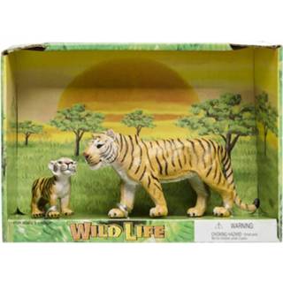 👉 Plastic active safari/wilde dieren tijger met welp